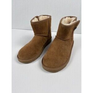 UGG Jona Chestnut Brown Fleece Suede Ankle Boots Brand New - Kids Size 5